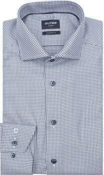 Olymp Overhemd Lange Mouw Luxor Overhemd Print Structura Blauw