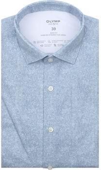 Olymp Overhemd Lange Mouw Overhemd Level 5 24 Seven Herringbone Blauw
