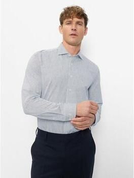 Olymp Overhemd Lange Mouw Overhemd Level 5 24 Seven Penstripe Blauw