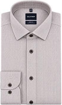 Olymp Overhemd Lange Mouw Overhemd Level 5 Loose Hooks Taupe