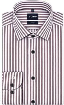 Olymp Overhemd Lange Mouw Overhemd Level 5 Luxury Stripe Bordeaux - Foto 4