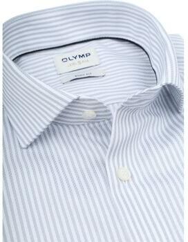 Olymp Overhemd Lange Mouw Overhemd Level 5 Luxury Stripe Lichtblauw