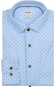 Olymp Overhemd Lange Mouw Overhemd Level 5 Print Lichtblauw