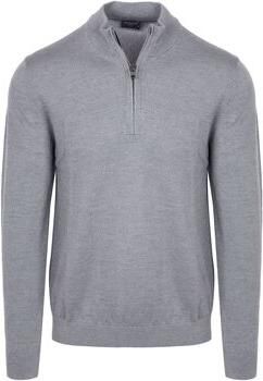 Olymp Sweater Half Zip Trui Wol Grijs