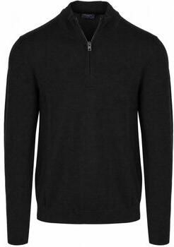 Olymp Sweater Half Zip Trui Wol Zwart