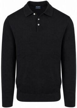 Olymp Sweater Longsleeve Poloshirt Wol Zwart