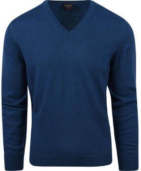 Olymp Sweater Casual Trui Wol Blauw
