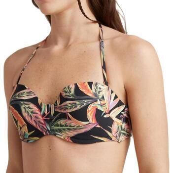 O'Neill voorgevormde strapless bandeau bikinitop Havaa zwart geel groen - Foto 2