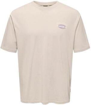 ONLY & SONS T-shirt ONSKEANE met backprint beige
