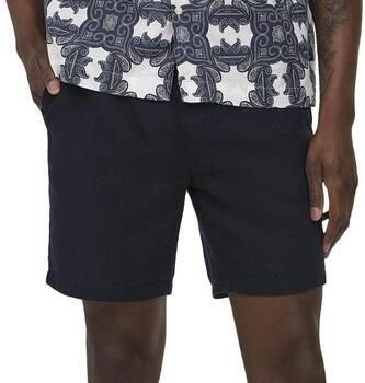 ONLY & SONS ONSTREV regular casual short donkerblauw met textuur - Foto 4