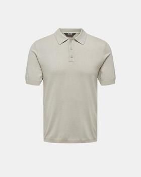 ONLY & SONS gebreide regular fit polo ONSWYLER LIFE lichtgrijs - Foto 9