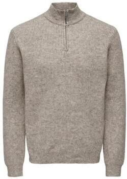 ONLY & SONS Schipperstrui ONSTEGAN REG 5 WOOL HALF ZIP KNIT BF