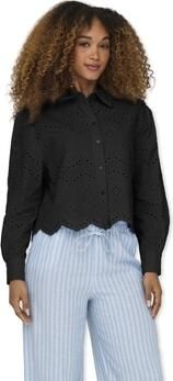 Only Loose fit blouse met lange mouwen van puur katoen met broderie anglaise model 'VALAIS' - Foto 5