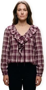 Only Blouse Top Nimu Kanika Fig Fig Checks - Foto 2