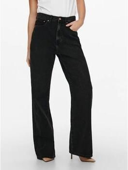 ONLY high waist wide leg jeans ONLHOPE black denim - Foto 4