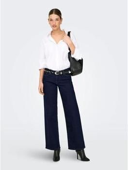 Only Jeans 15366764 JUDY-O LW WIDE-RINSE TAI966 DARK BLUE DNM - Foto 4