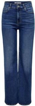 ONLY high waist wide leg jeans ONLLUNA dark blue denim