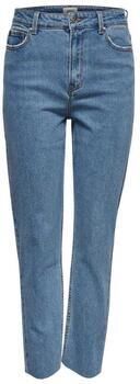 ONLY cropped high waist straight leg jeans ONLEMILY blue light denim - Foto 6