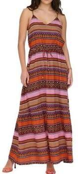 ONLY maxi jurk ONLNOVA met all over print roze zwart bruin blauw wit - Foto 2