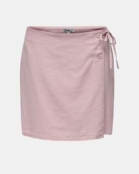 Only Uitlopende wikkelrok van een mix van viscose en linnen model 'CARO'