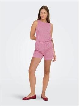 Only Korte Broek Maye Check Shorts Salsa White - Foto 3