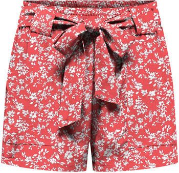 Only Korte broek van viscose met strikceintuur