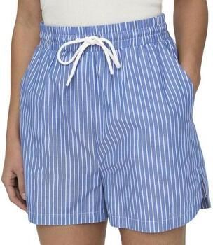 ONLY gestreepte regular fit short ONLARJA blauw wit