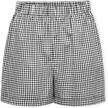 Only Korte Broek Maye Check Shorts Black White