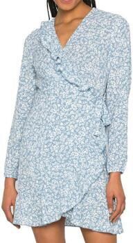 ONLY gebloemde wikkeljurk ONLCARLY lichtblauw gebroken wit - Foto 3