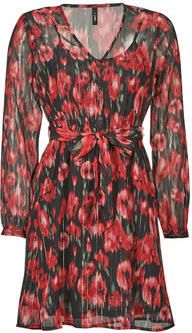 Only Rode Korte Jurk met Lurex Details Multicolor Dames