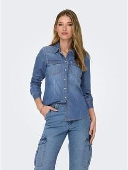 Only Denim Blouse met Lange Mouwen Alexa Stijl Blue Dames - Foto 11