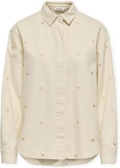 Only Overhemd Vera Heart Shirt Ecru