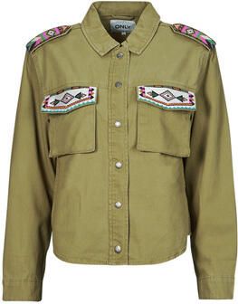 Only Freewear Print Geborduurde Jas Green Dames