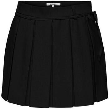 Only Gekantelde effen rok met elasthaan Black Dames