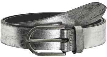 ONLY metallic leren riem ONLVIGGA zilverkleurig