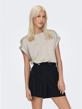 Only Shirt met korte mouwen ONLLIEKE S S SATIN MIX TOP WVN NOOS regular fit web polyester ronde hals effen - Foto 8