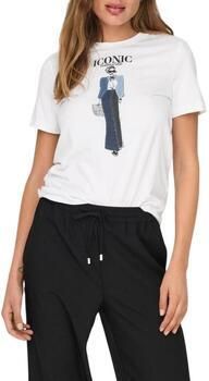 ONLY T-shirt ONLEMMA met printopdruk wit donkerblauw