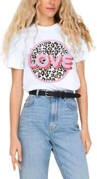 Only Shirt met korte mouwen ONLARIYA LIFE REG S S LOVE TOP BOX JRS