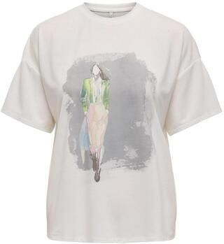 Only Gedrukt T-shirt met korte mouwen White Dames - Foto 4