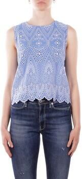 ONLY mouwloze top blauw broderie - Foto 4