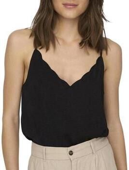 Only Top met spaghettibandjes ONLDEBBIE – Singlet met gebogen halslijn effen vrouwelijk getailleerd polyester spaghettibandjes