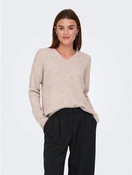 Only Onlcamilla V-Hals L S Pullover Knt: Pumice Stone MELANGE | Freewear Print Beige Dames - Foto 12
