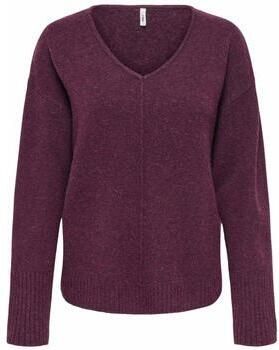 ONLY pullover met wol donkerpaars - Foto 4