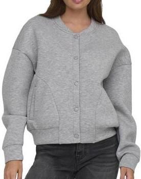 Only L S Bomber Box Sweater Licht Grijs Gray Dames