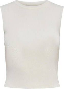 Only Korte top van viscosemix met ronde hals model 'MAJLI'