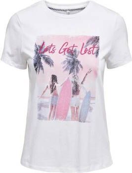 Only T-shirt Korte Mouw CAMISETA LETS GET LOST MUJER 15206581