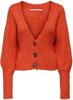 Only Trui Chunky Cardigan L S Red Clay