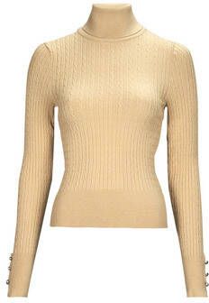 Only Irish Cream Cable Rollneck Sweater | Freewear Bruin Brown Dames