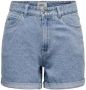 ONLY high waist mom short ONLVEGA light blue denim - Thumbnail 2