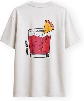 Organic Monkey T-shirt Korte Mouw The Citrus Noir T-Shirt Cream